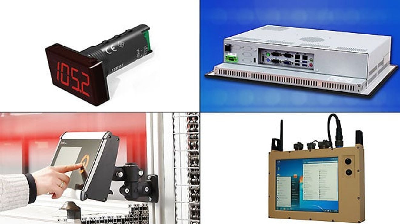 Image collage of products from the HMI sector