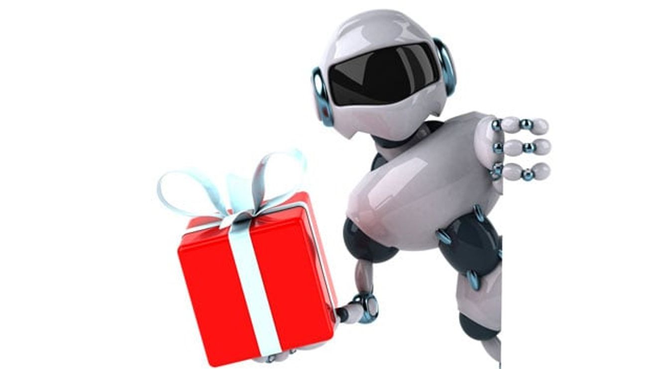 Robot with gift