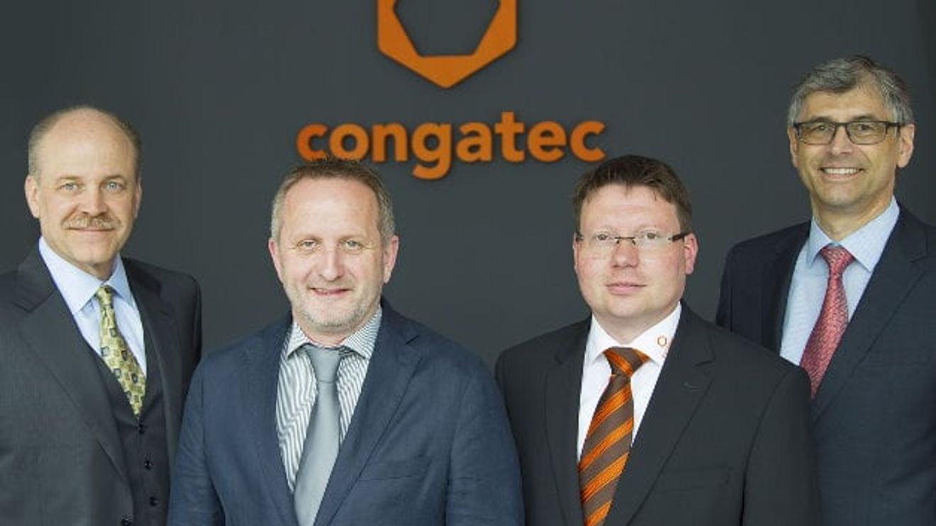 Erweiterter congatec-Vorstand (von links): CEO Jason Carlson, CTO Gerhard Edi, COO Matthias Klein und CFO Josef Wenzl Erweiterter congatec-Vorstand (von links): CEO Jason Carlson, CTO Gerhard Edi, COO Matthias Klein und CFO Josef Wenzl