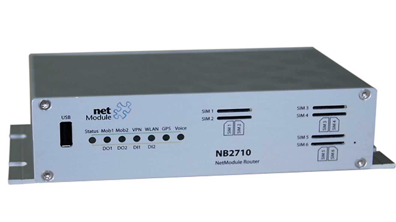 Vibration- und stoßfester NB2710 Vehicle-Router mit E1 Zertifizierung von NetModule