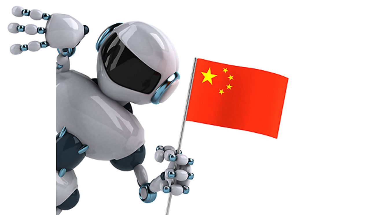 Roboter mit China-Flagge
