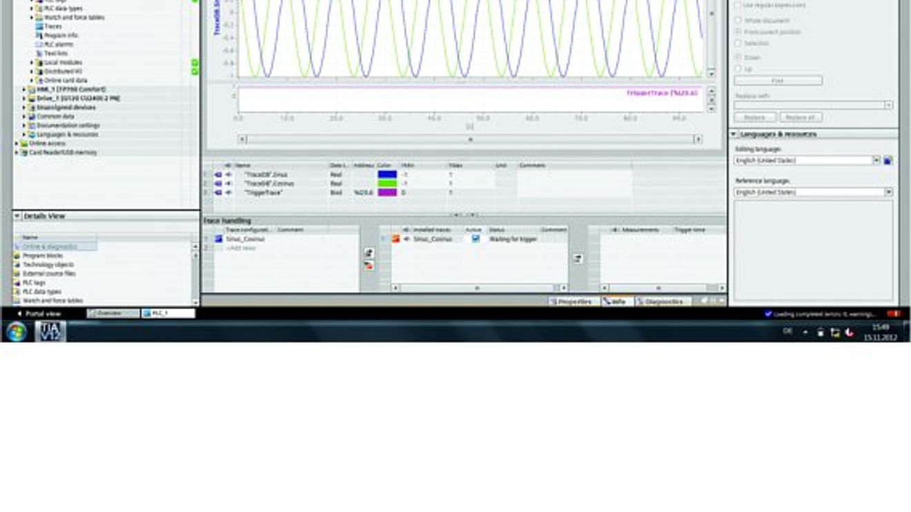 Siemens, Simatic S7 1500, Echtzeit Traces, Bild1 Siemens, Simatic S7 1500, Echtzeit Traces, Bild1