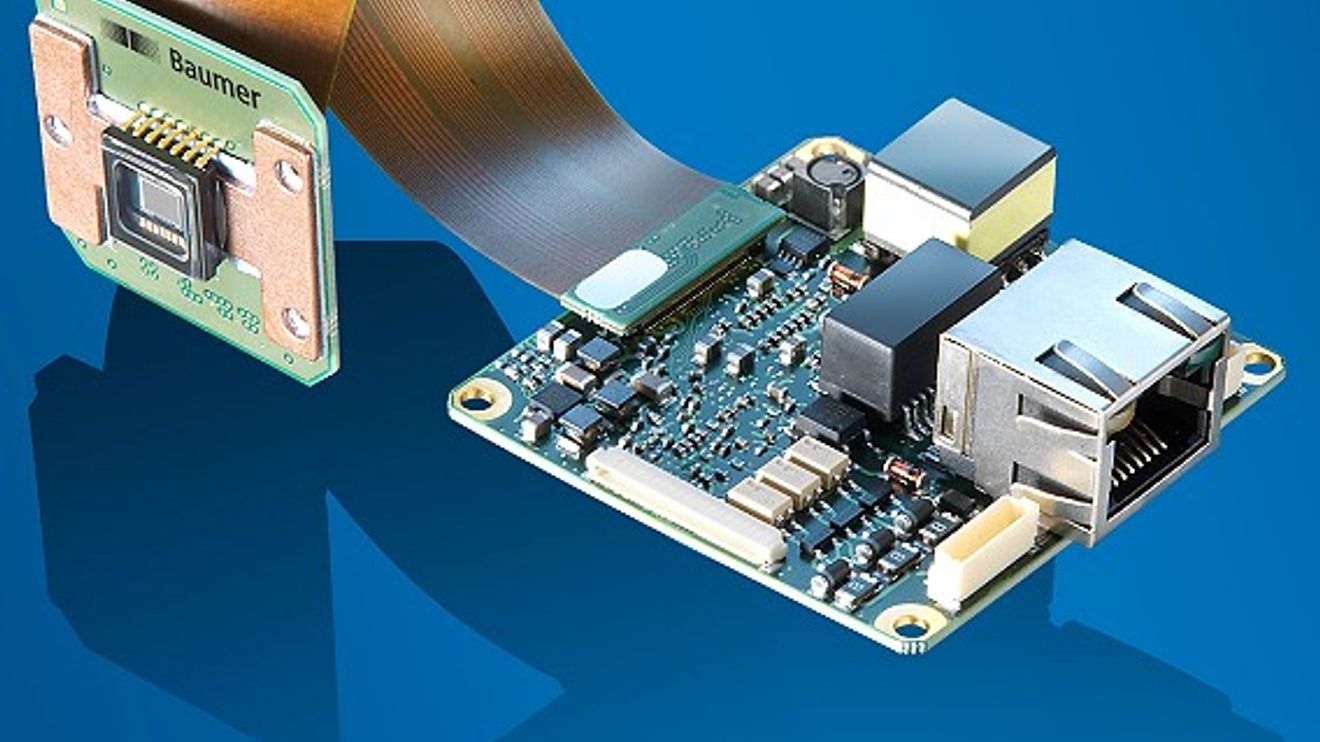 Über einen abgesetzten Sensorkopf verfügt die Board-Level-Kamera MXG03 von Baumer. Über einen abgesetzten Sensorkopf verfügt die Board-Level-Kamera MXG03 von Baumer.