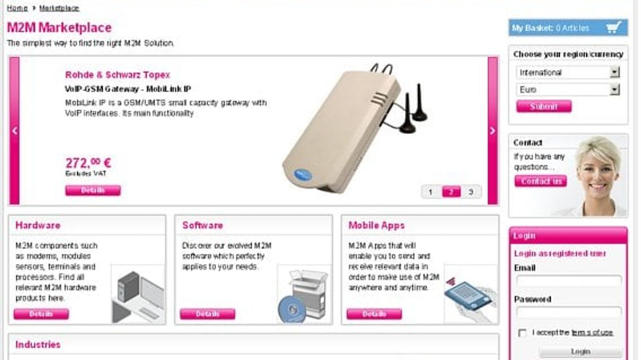 Telekom, Marktplatz, M2M-Produkte Telekom, Marktplatz, M2M-Produkte