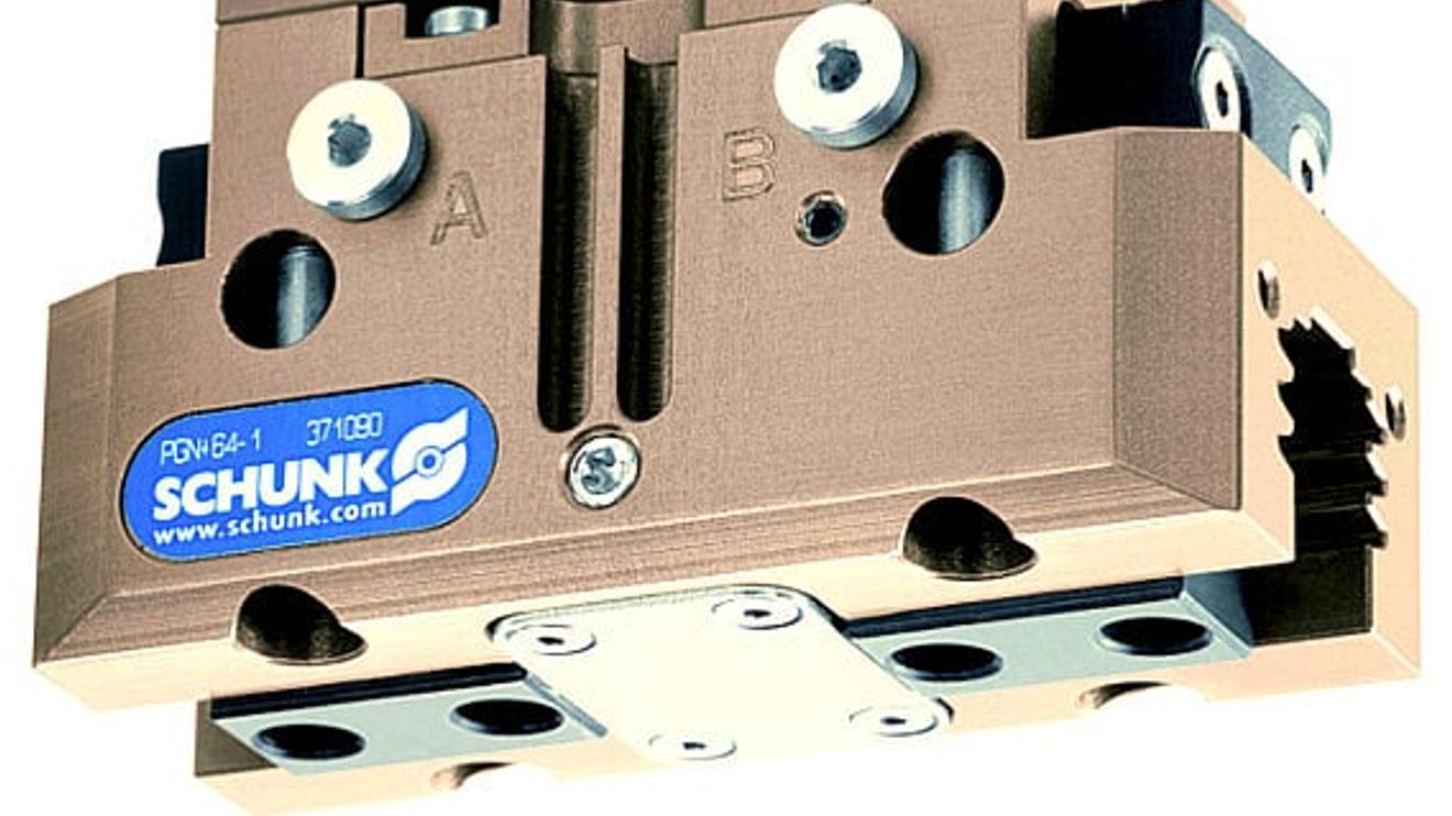 Schunk, PGN-plus-Greifer, Ausgleichseinheit mit Elastomer-Elementen