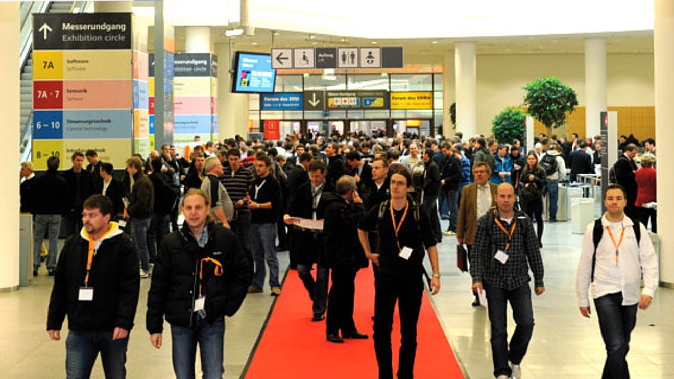 SPS/IPC/Drives 2010, Foyer, Schild Check-in Congress