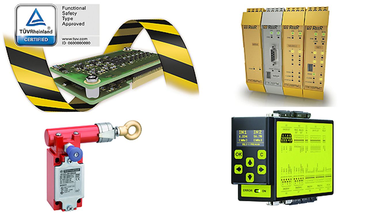 Collage zu Produkten aus der sicherheitsgerichteten Automation Collage zu Produkten aus der sicherheitsgerichteten Automation