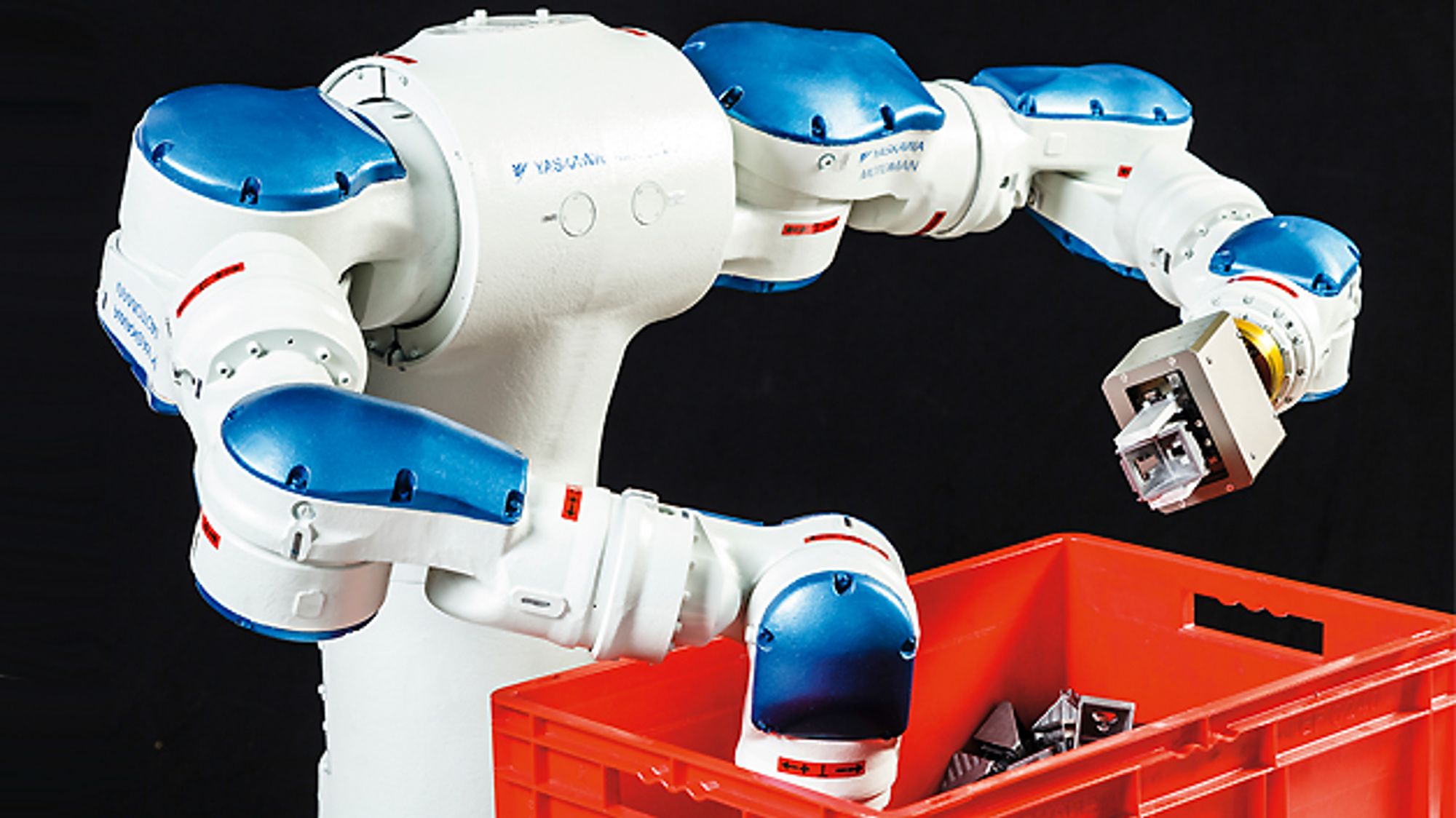 Zweiarmiges Robotersystem für einen schnellen Griff in die Kiste Zweiarmiges Robotersystem für einen schnellen Griff in die Kiste