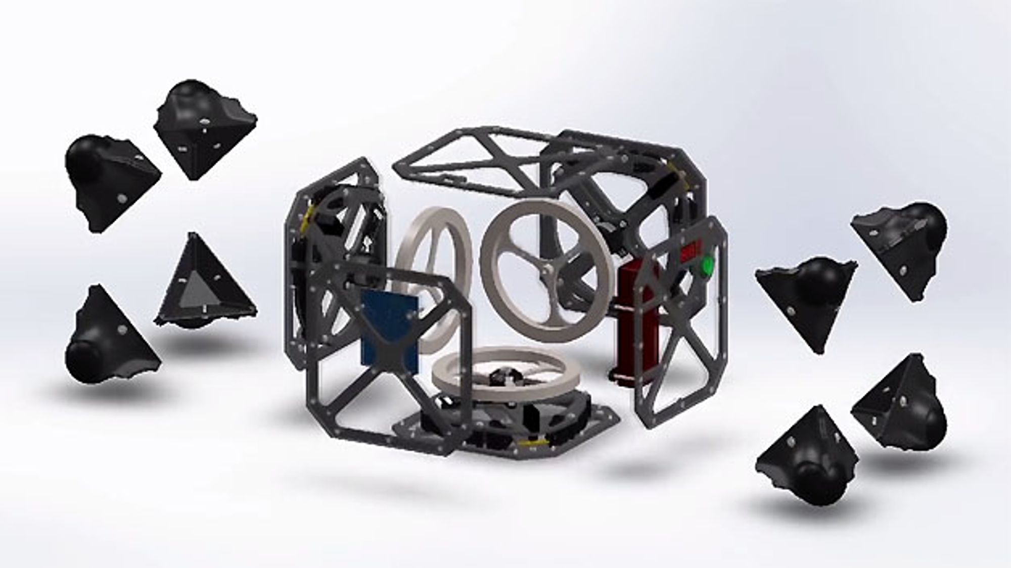 2 individual parts of the Hedgehog-Bot 2 individual parts of the Hedgehog-Bot