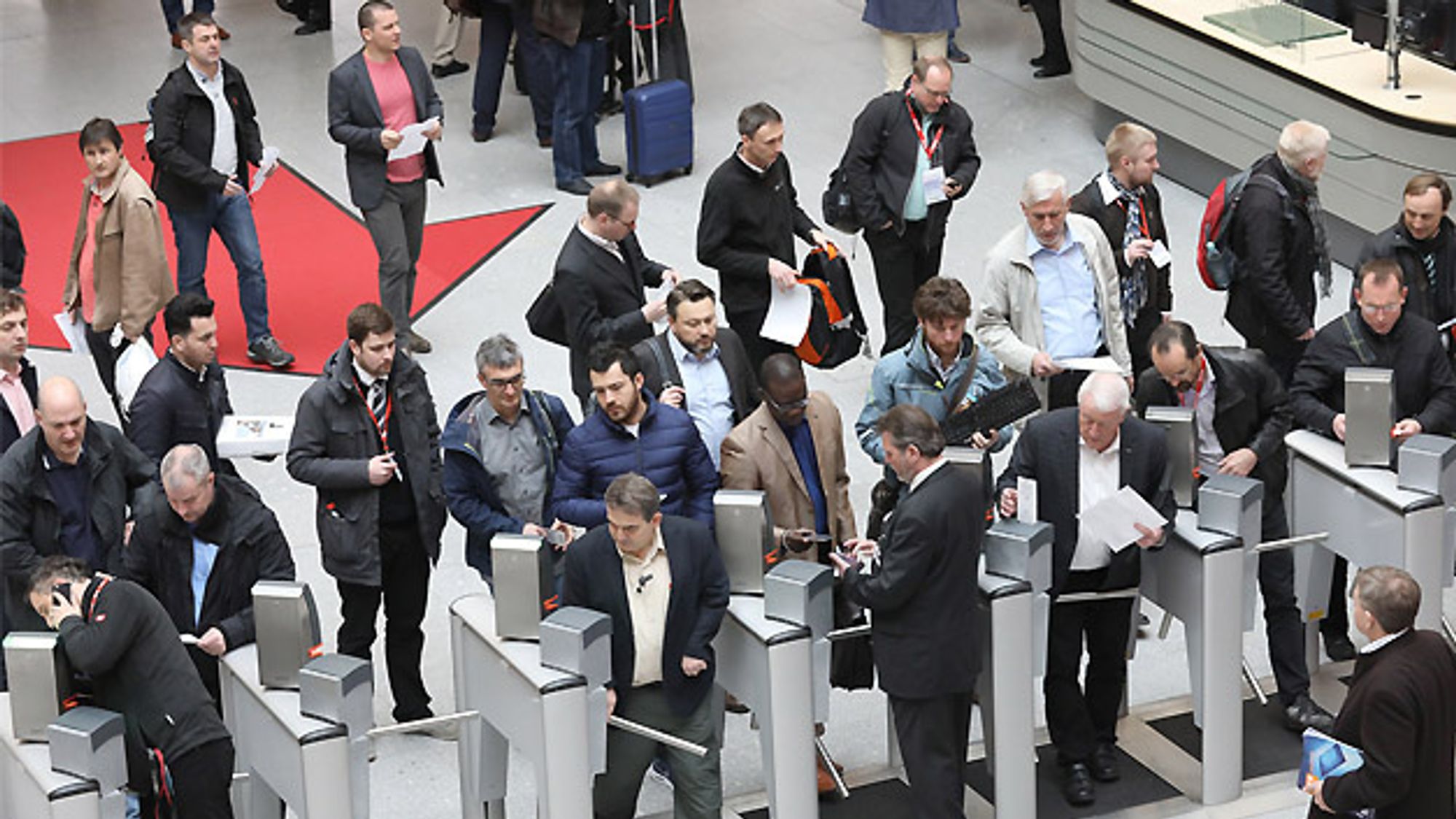 Crowd of visitors at embedded world 2017 Crowd of visitors at embedded world 2017