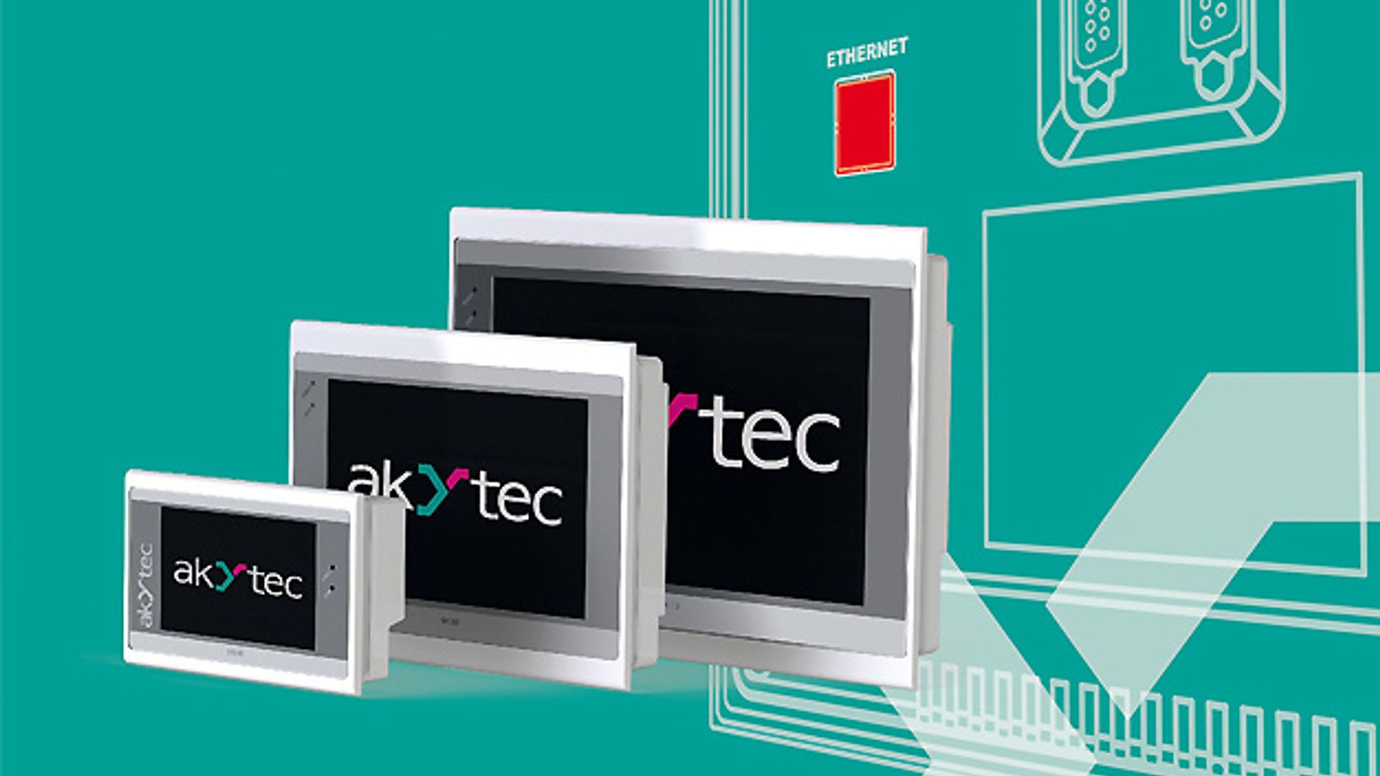 Control panels of the SPK107E and SPK110E series from Akytec with additional Ethernet interface