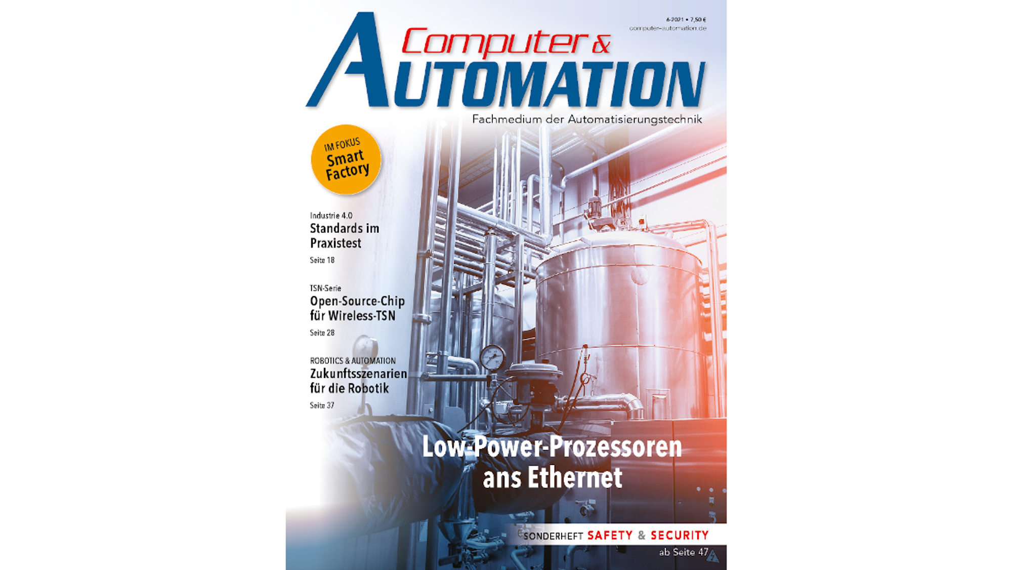 Titelbild der Computer&AUTOMATION Ausgabe 6/2021  Hier geht´s zur Umfrage