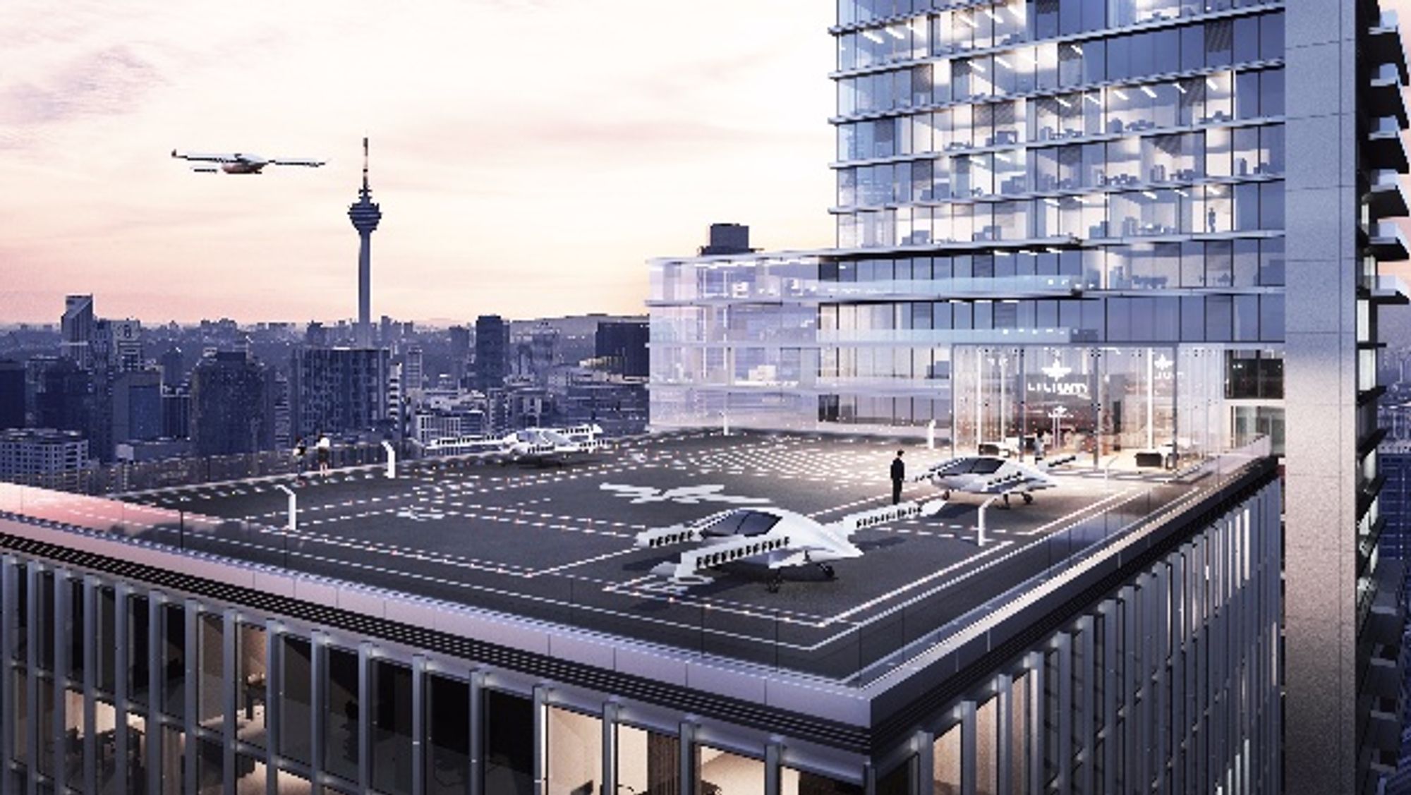 Landing pad on the roof.