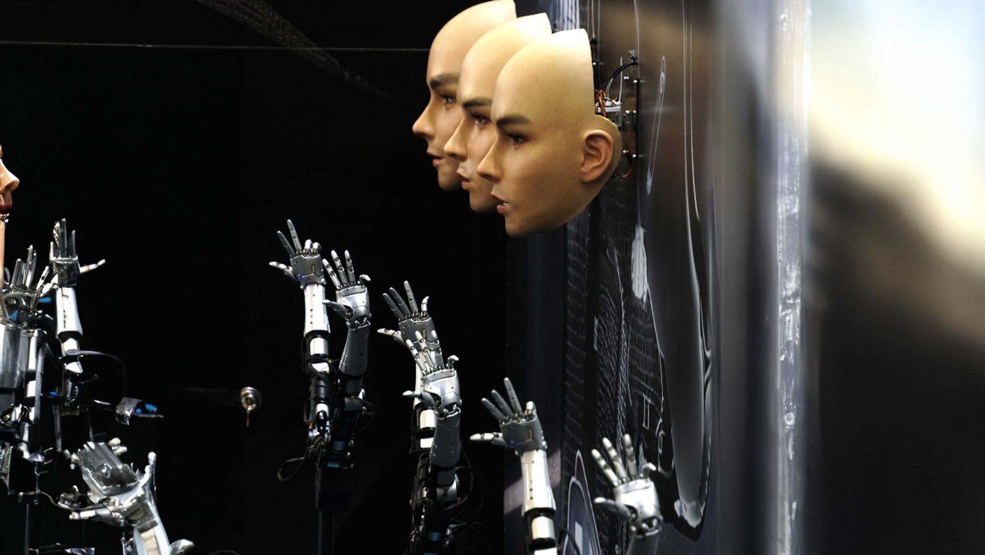 Robot face with human features Robot face with human features