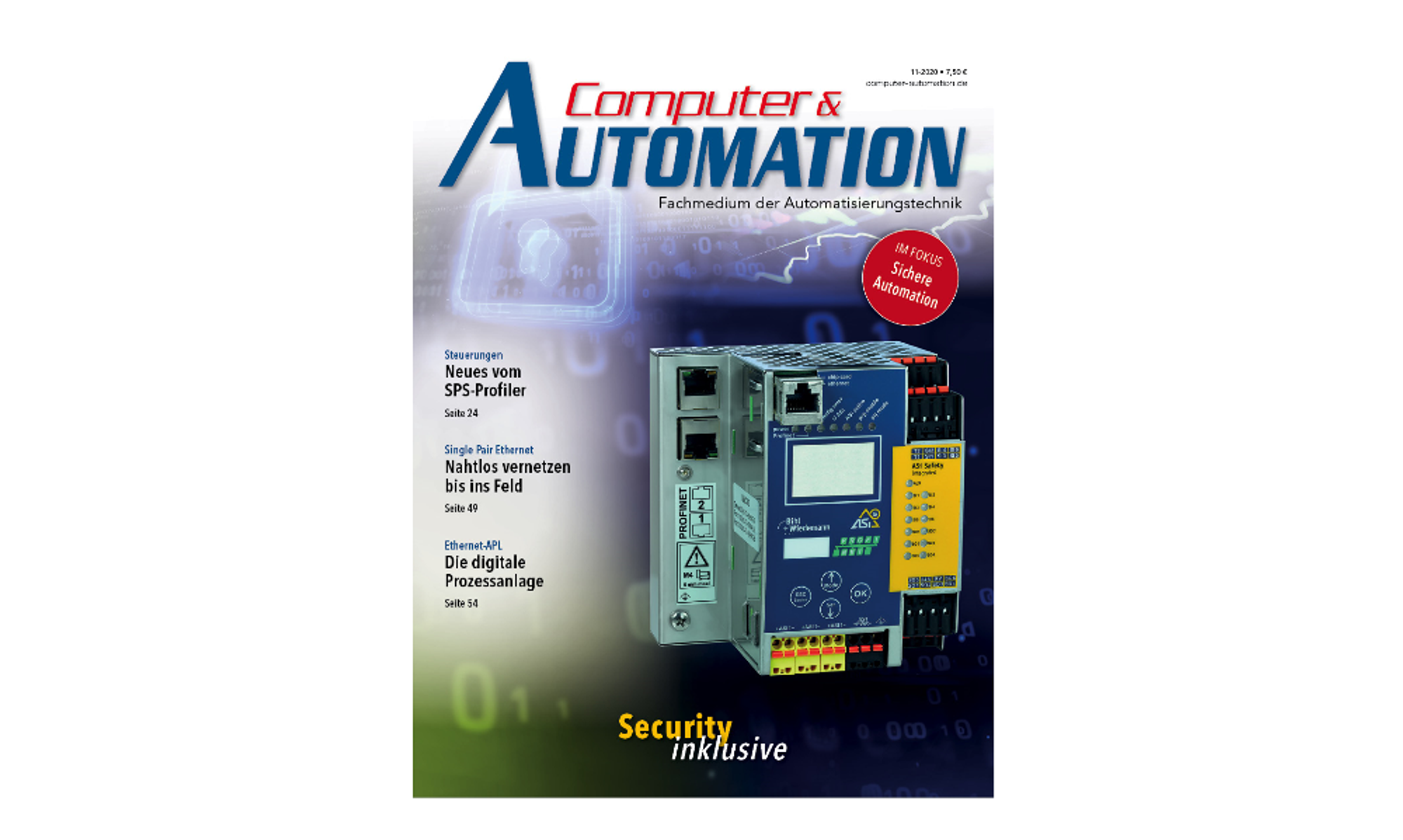 Cover picture of Computer&amp;AUTOMATION issue 11/2020