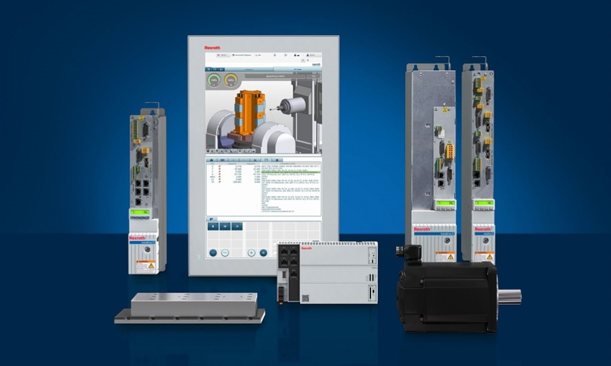 With the current software version of the MTX CNC system, Bosch Rexroth is expanding and simplifying the digital engineering of machine tools through to 3D machining simulation. With the current software version of the MTX CNC system, Bosch Rexroth is expanding and simplifying the digital engineering of machine tools through to 3D machining simulation.