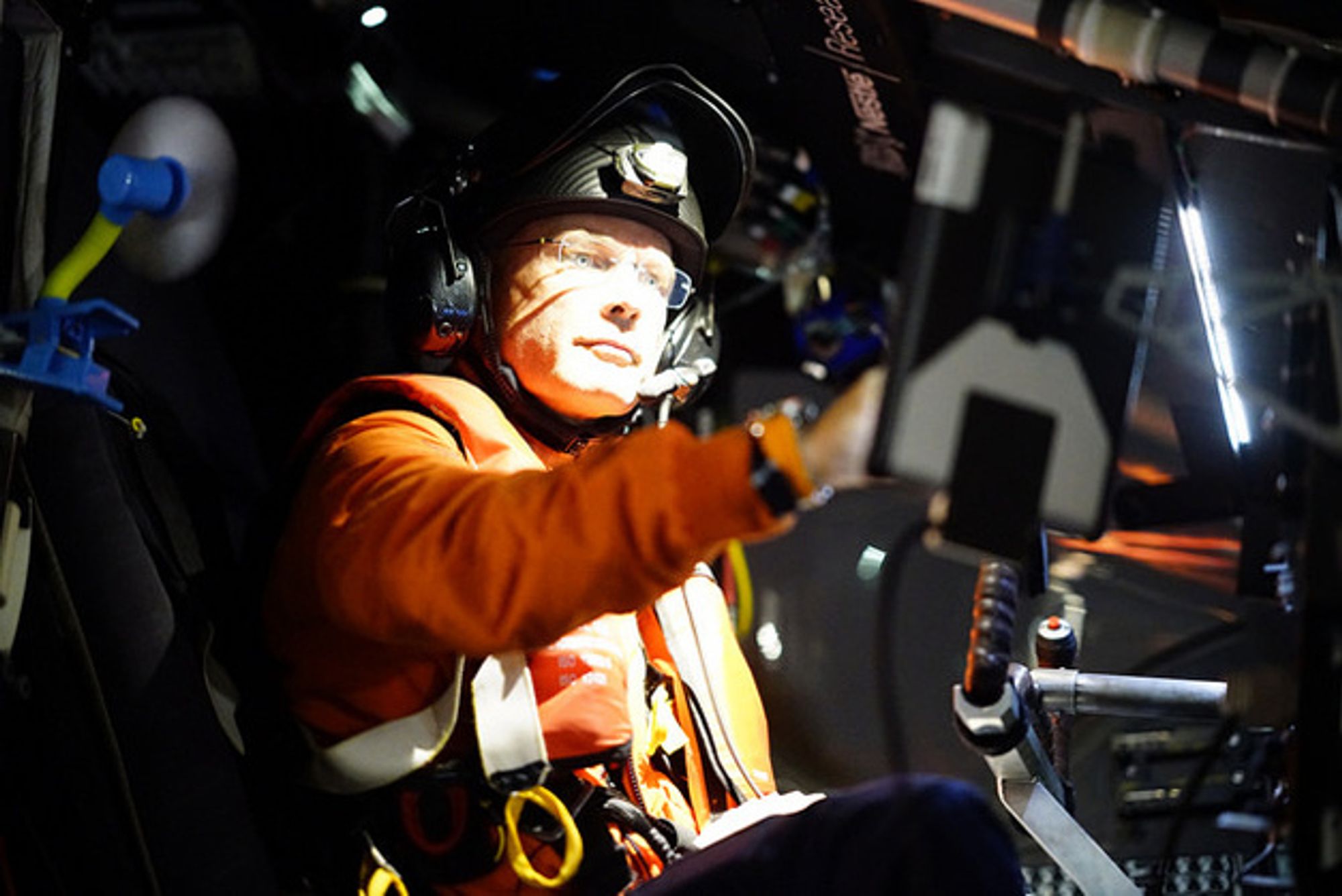 Betrand Piccard auf seinem letzten Start in der Solar Impulse