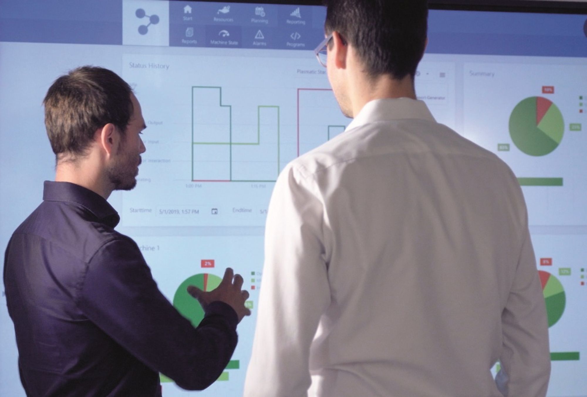 Processes monitored in real time