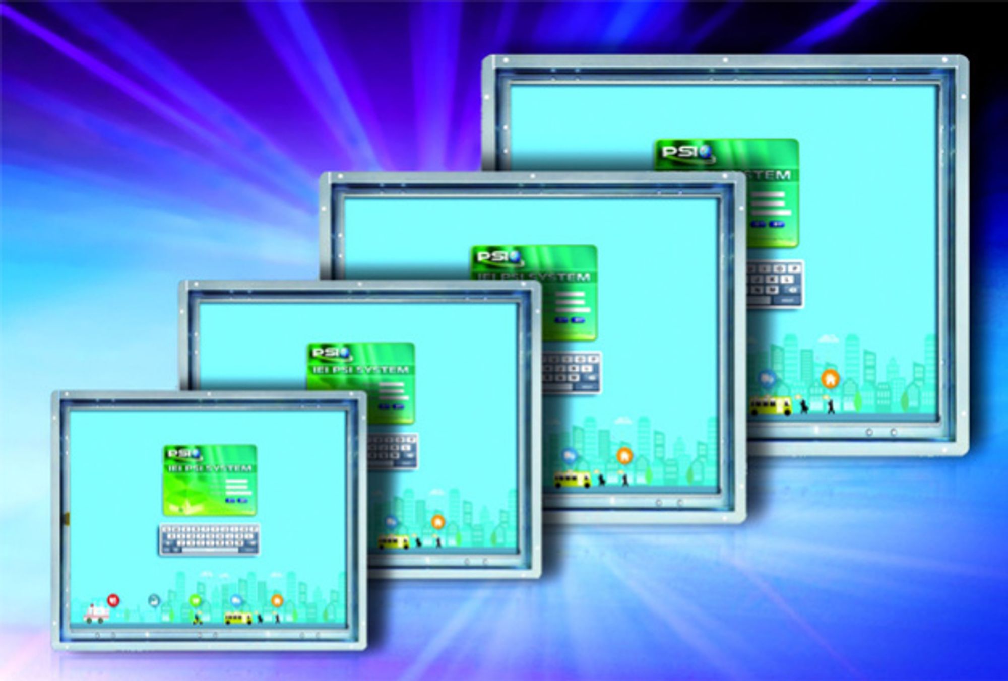 4_Industrial open-frame monitors of the LCD-KIT-F series from Comp-Mall