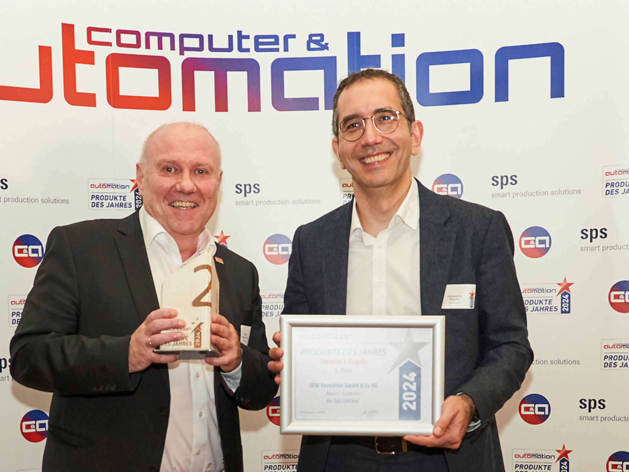 Freddy Heinzelmann and Alexandros Matsikis from SEW-Eurodrive.