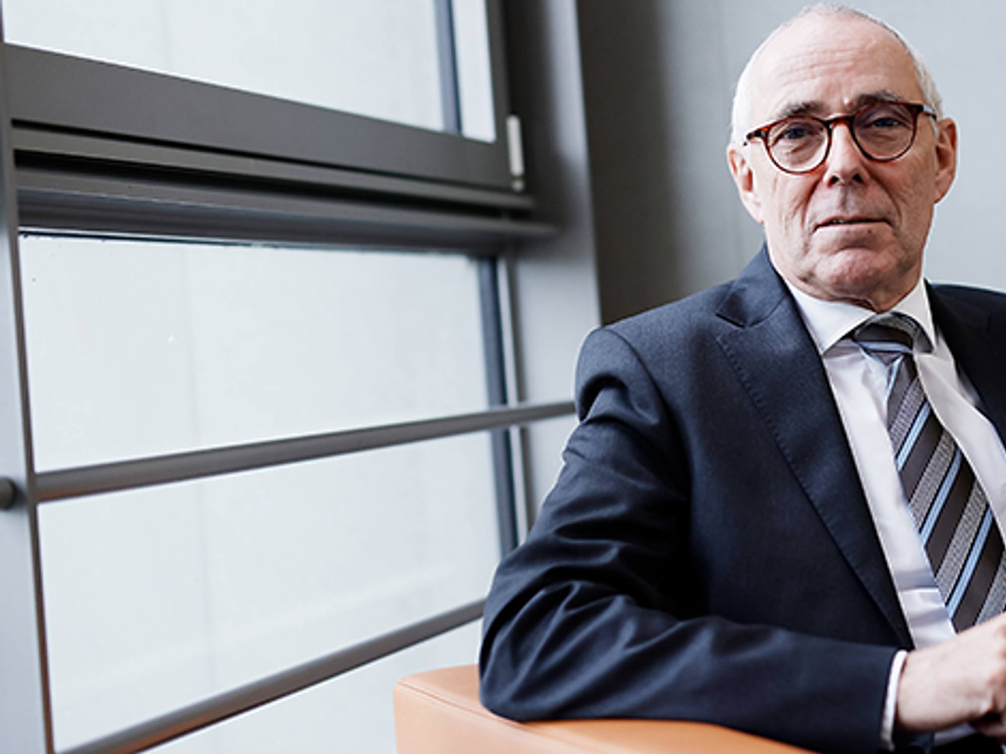 Peter Adrian, DIHK President, sits at an appointment in the Haus der Wirtschaft.