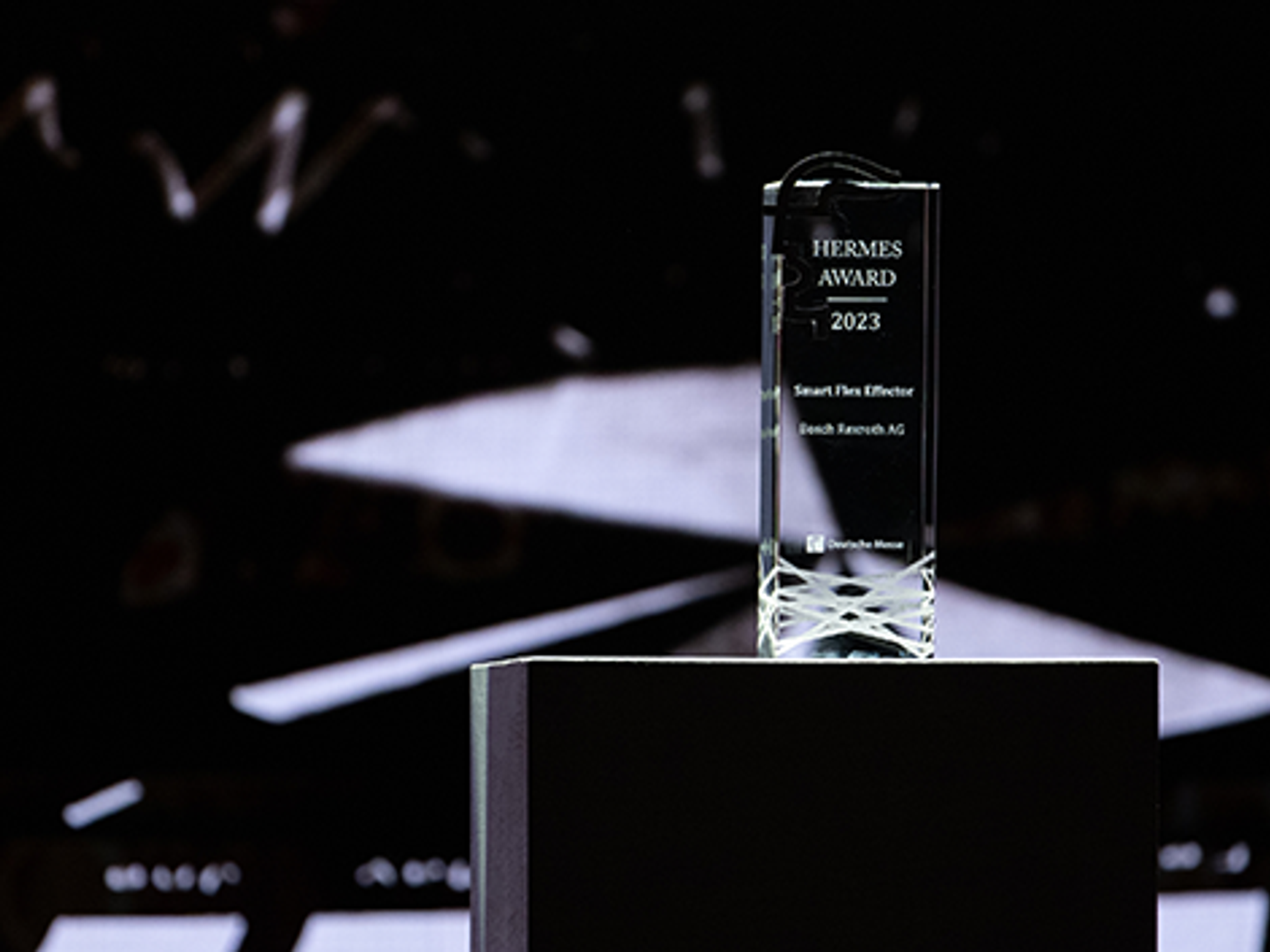 Der Hermes Award 2023 ging an Bosch Rexroth. Der Hermes Award 2023 ging an Bosch Rexroth.