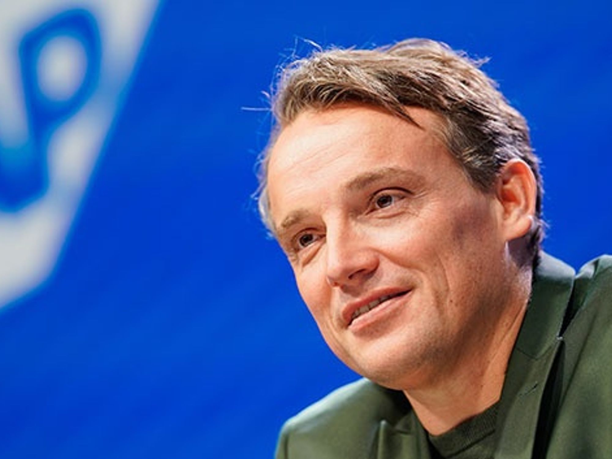 Christian Klein, CEO of the software group SAP during the annual press conference. Christian Klein, CEO of the software group SAP during the annual press conference.