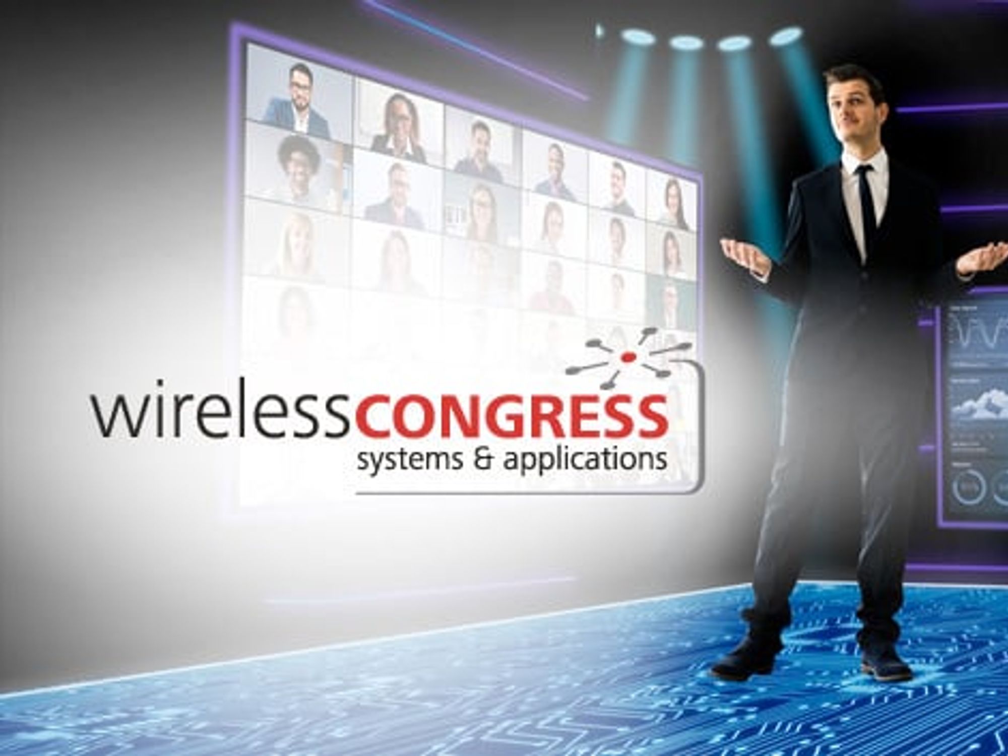 Online-Konferenz mit Wireless-Congress-Logo Online-Konferenz mit Wireless-Congress-Logo