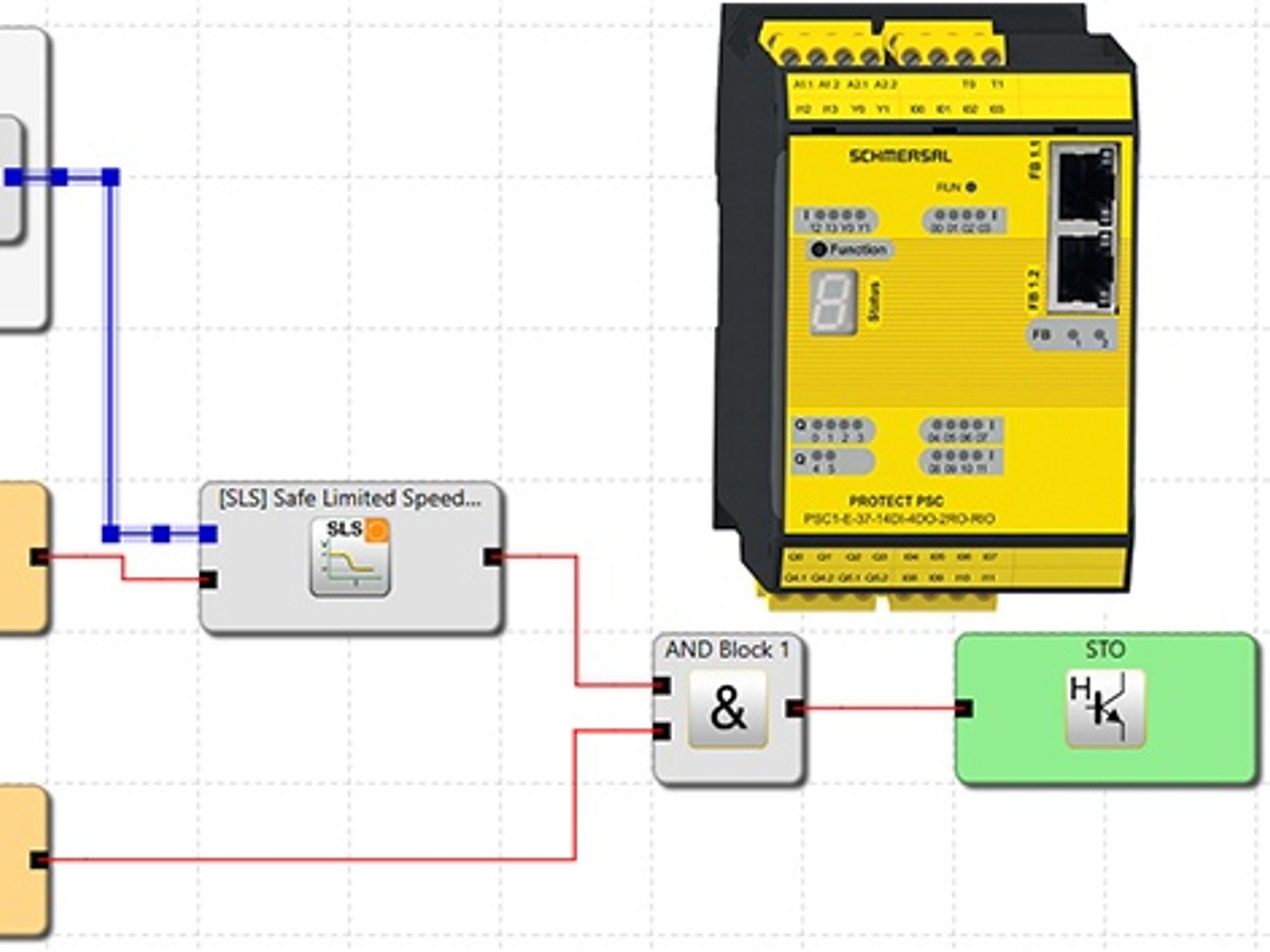 The PSC1 safety controller and the programming of the application in SafePLC2