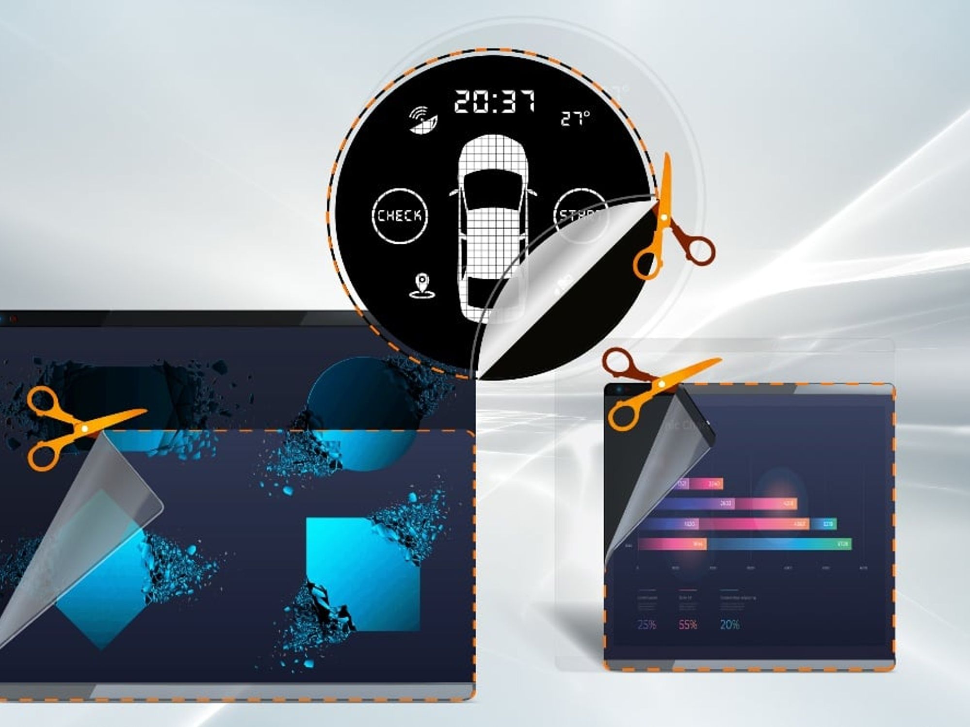 Not standard formats, but special formats. There are many standard formats: from 4:3 to 5:4 to 16:9. But what if an application requires completely different formats? - There are various approaches to producing such a display.