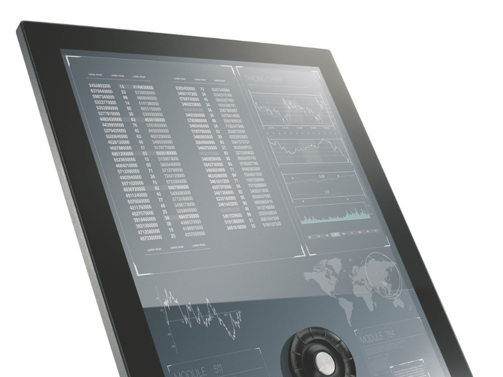 The 'Flexscape One' pushbutton is used for haptic switching of functions on the touchscreen. The 'Flexscape One' pushbutton is used for haptic switching of functions on the touchscreen.