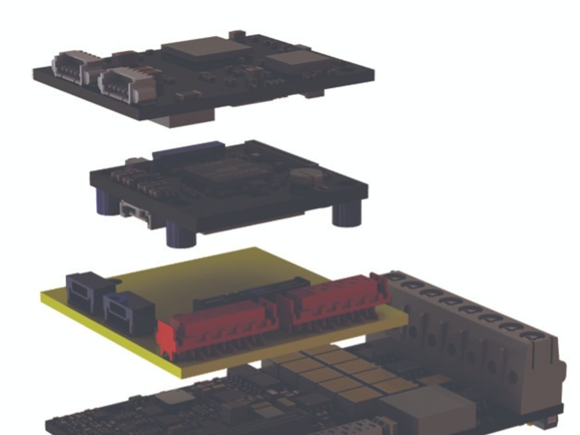 Safe Motion module (in yellow)