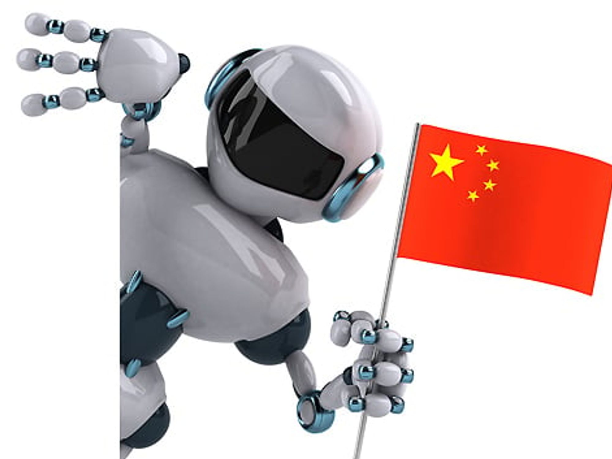 Robot with China flag Robot with China flag