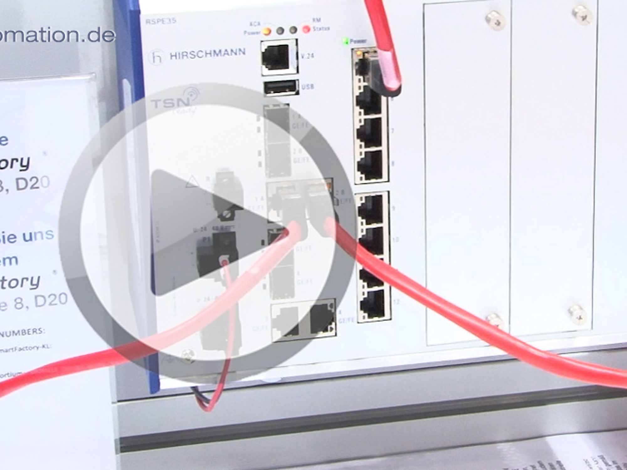 TSN-Demonstrator am Stande der SmartFactory auf der Hannover Messe 2017.