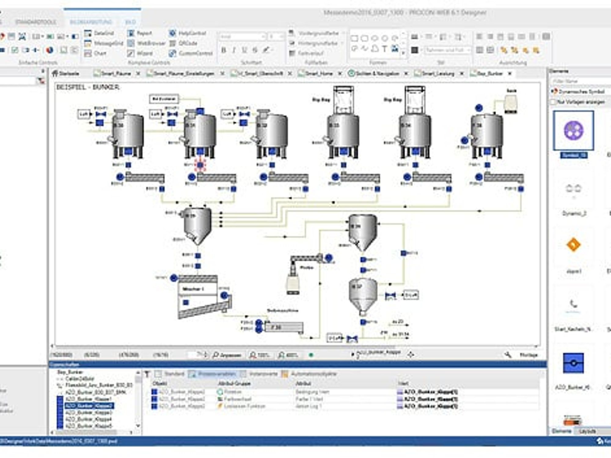 5_New interface for the Designer function of the Procon-Web HMI software