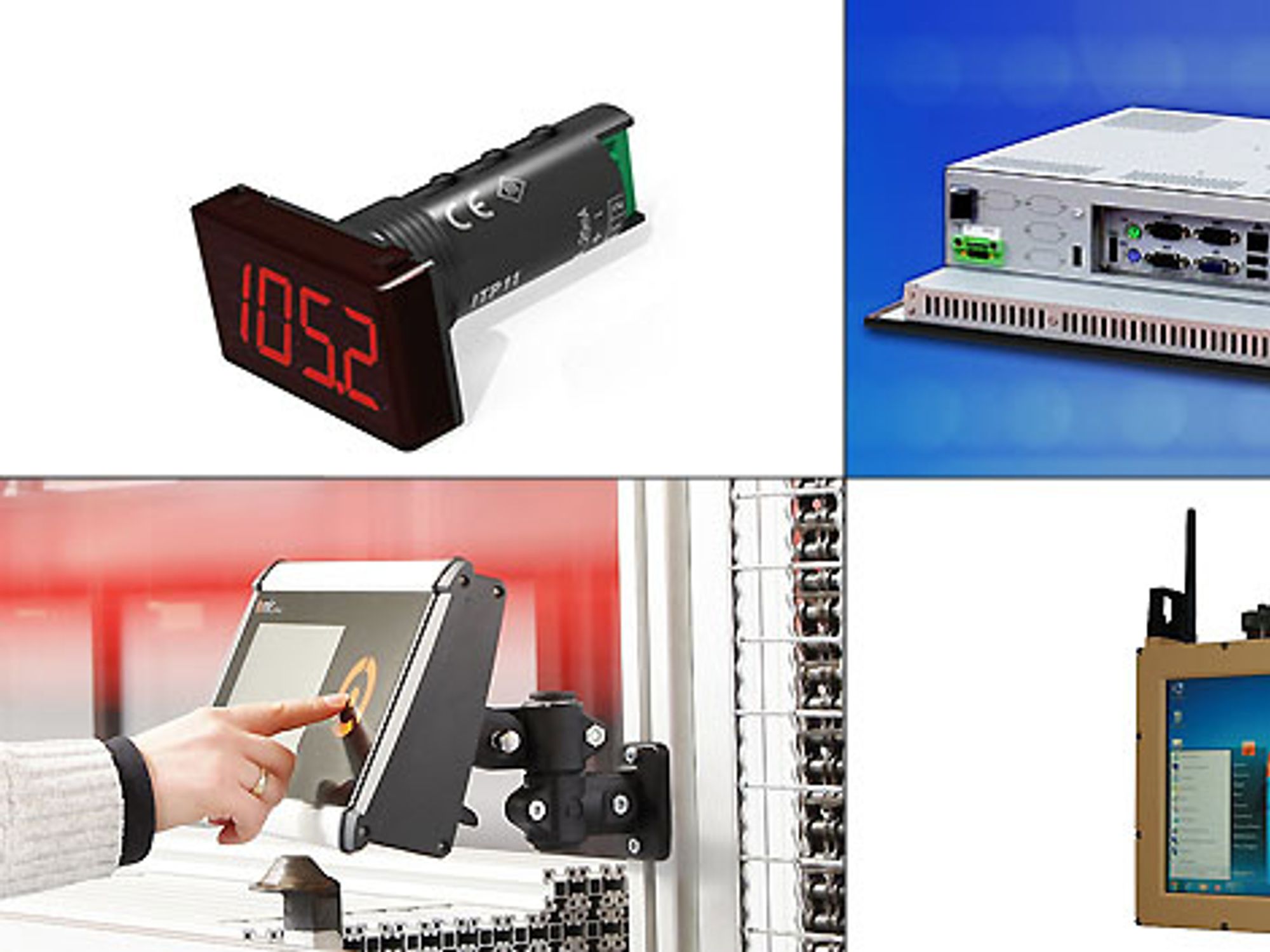 Image collage of products from the HMI sector