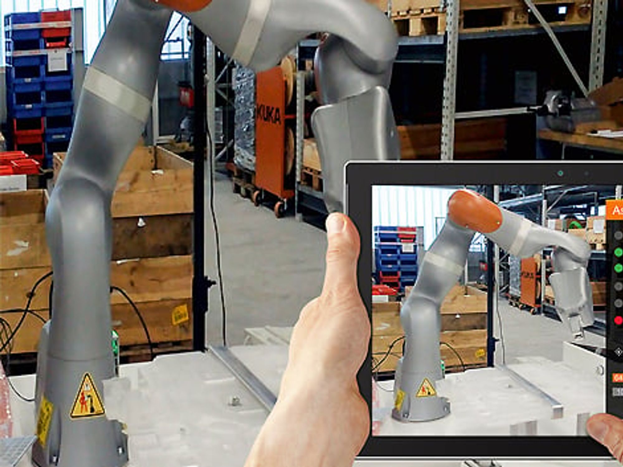 Demo-Applikation von Iconics mit einem Industrieroboter