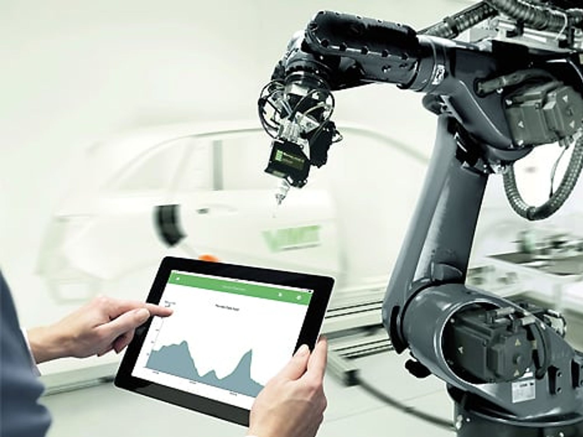 Tablet with industrial robot