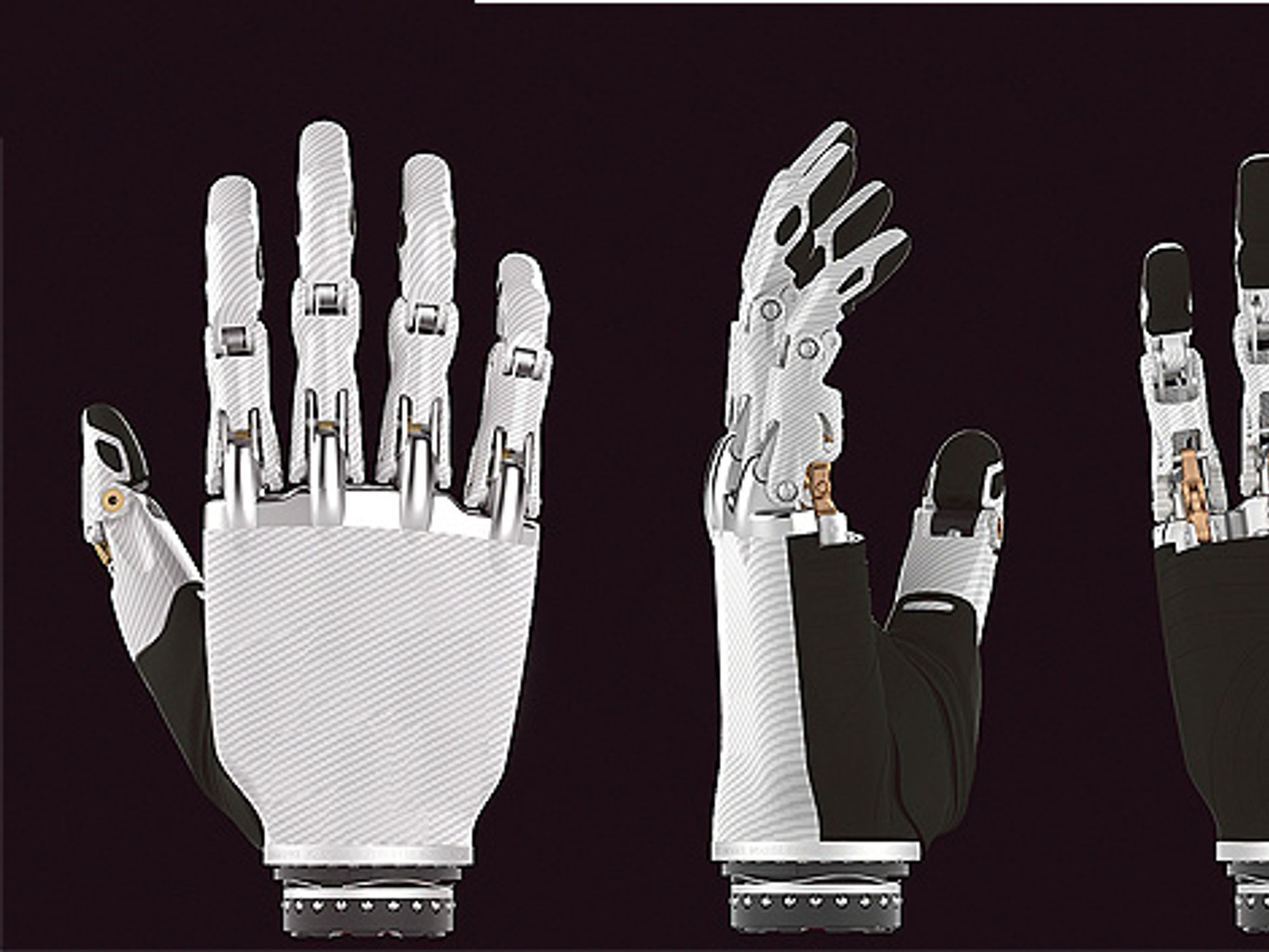 Prosthesis from above, from the side and from below