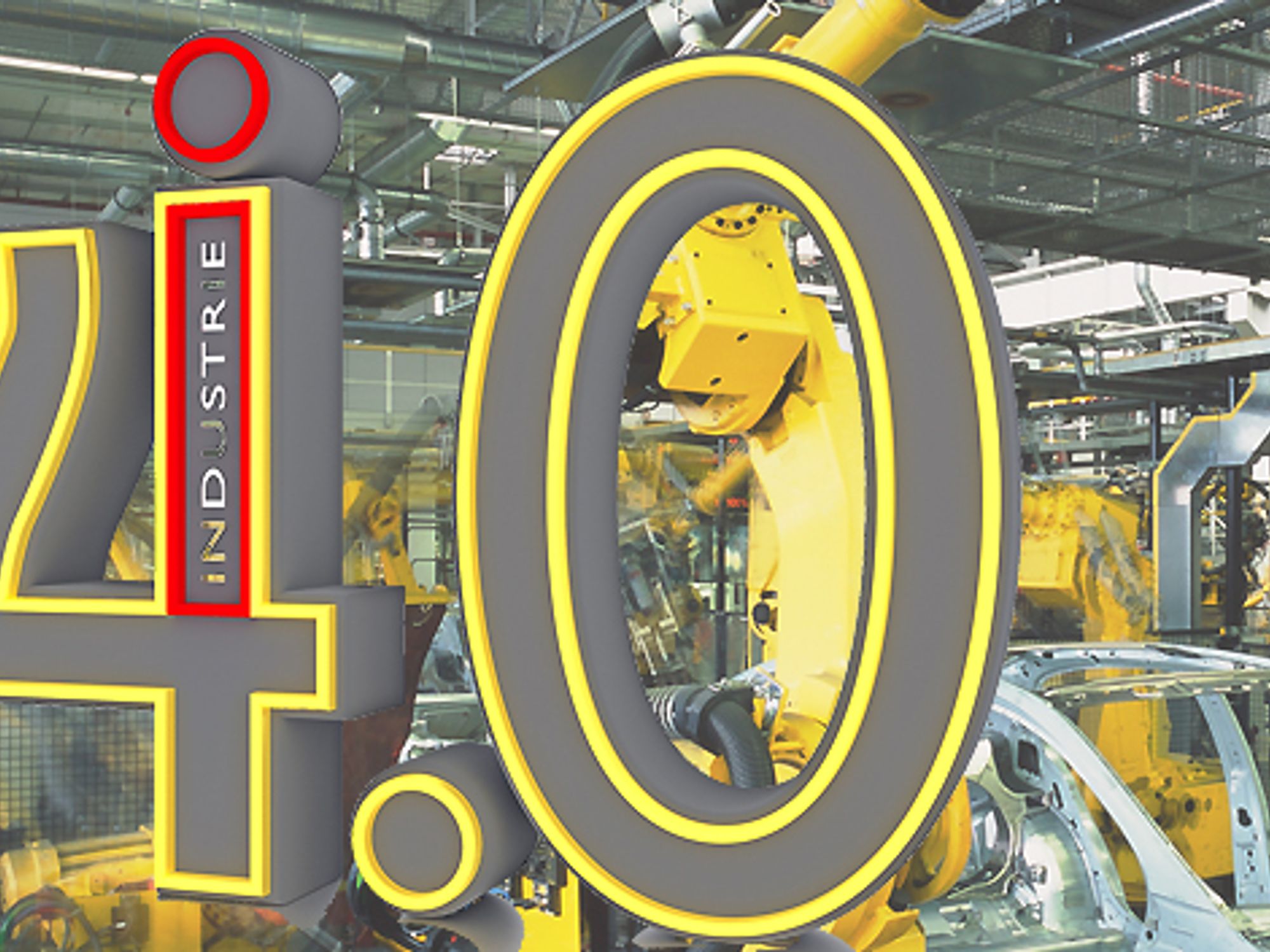 Industrieroboter bei der Automobilproduktion, Industrie 4.0