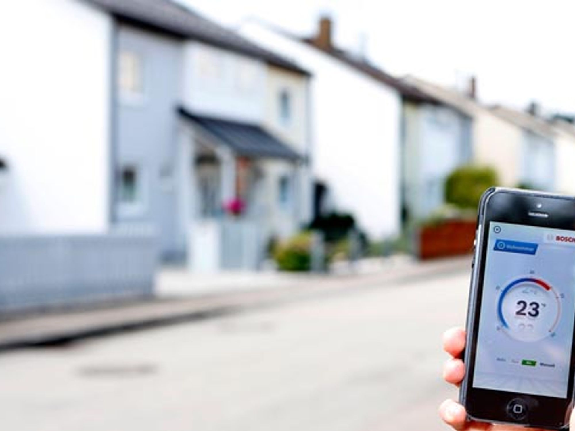 Smartphone mit Steuerungs-App. Smartphone mit Steuerungs-App.