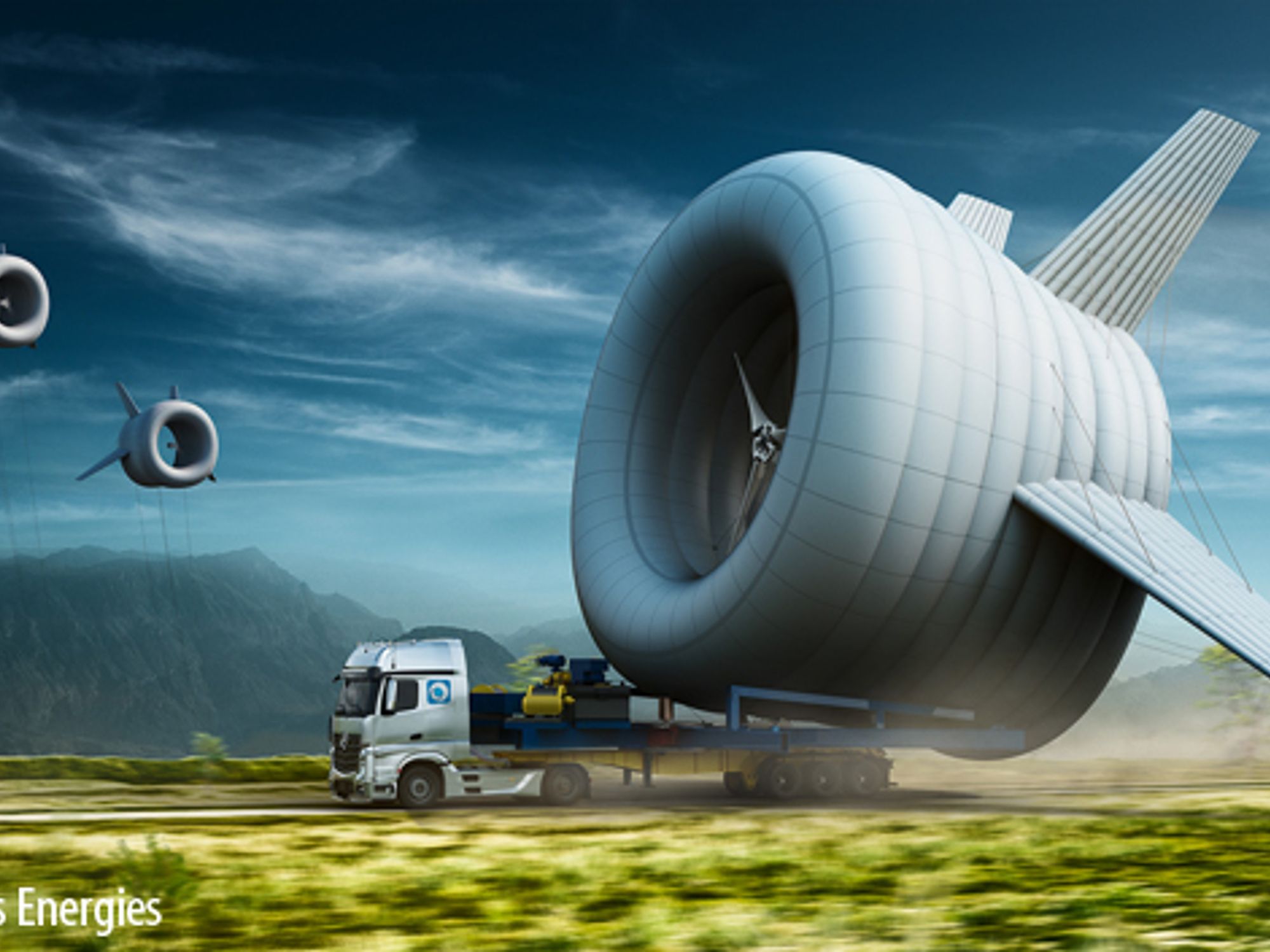 Erneuerbare Energien: Windkraftturbine an der Drachenschnur Erneuerbare Energien: Windkraftturbine an der Drachenschnur