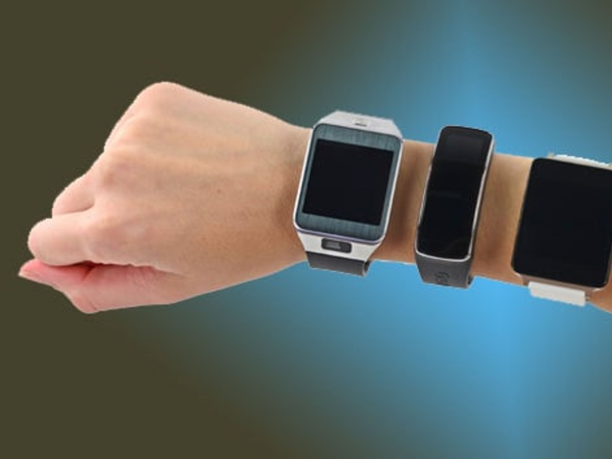 Vier Smartwatches von Samsung und LG: Samsung Gear 2, Samsung Gear Fit, LG G Watch und Samsung Gear Live Vier Smartwatches von Samsung und LG: Samsung Gear 2, Samsung Gear Fit, LG G Watch und Samsung Gear Live
