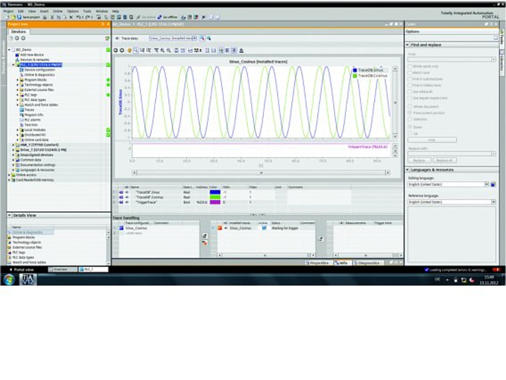 Siemens, Simatic S7 1500, Echtzeit Traces, Bild1 Siemens, Simatic S7 1500, Echtzeit Traces, Bild1