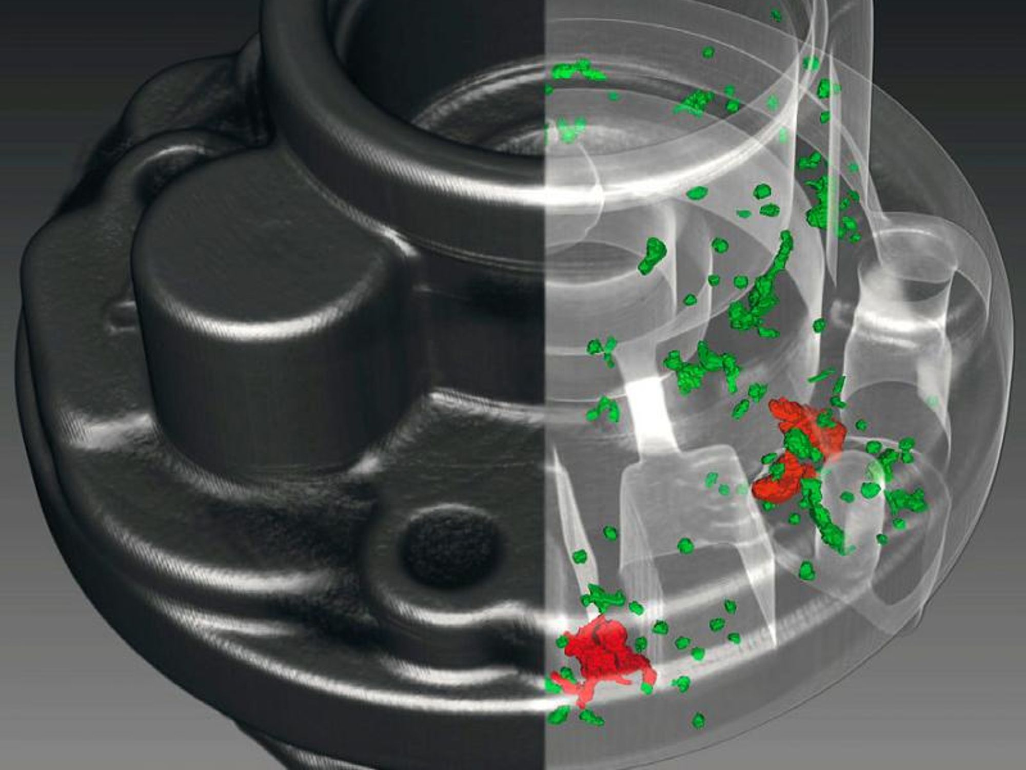 Prüfung eines Gussteils mittels Computertomographie