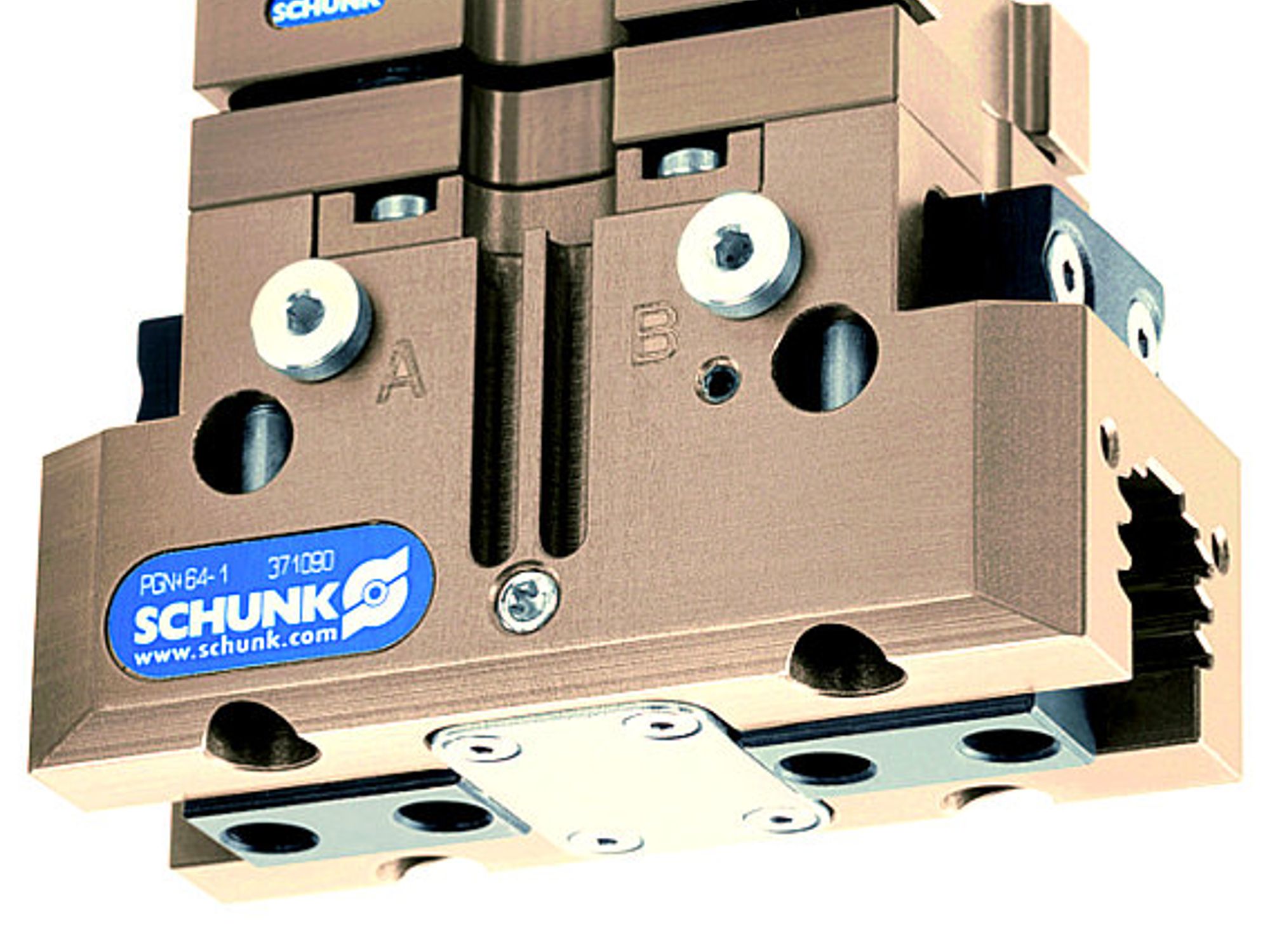 Schunk, PGN-plus-Greifer, Ausgleichseinheit mit Elastomer-Elementen