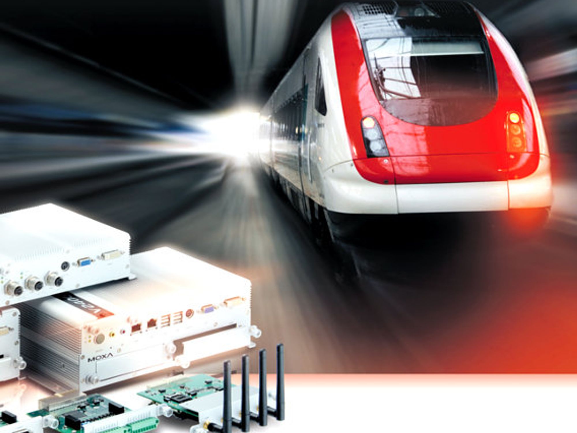 Schmuckbild, ICE und WLAN-Router Schmuckbild, ICE und WLAN-Router
