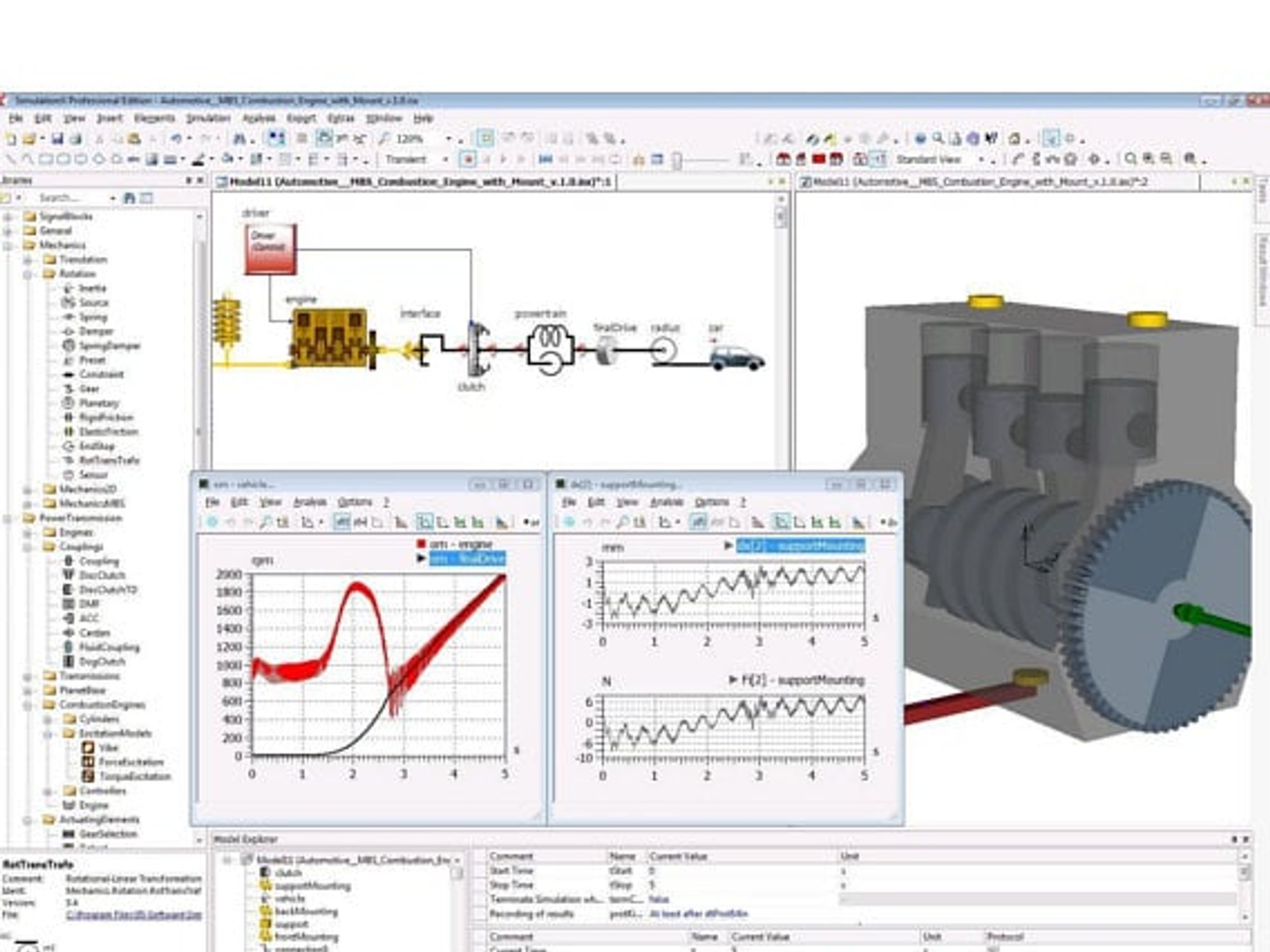 Screenshot, SimulationX Version 3.4