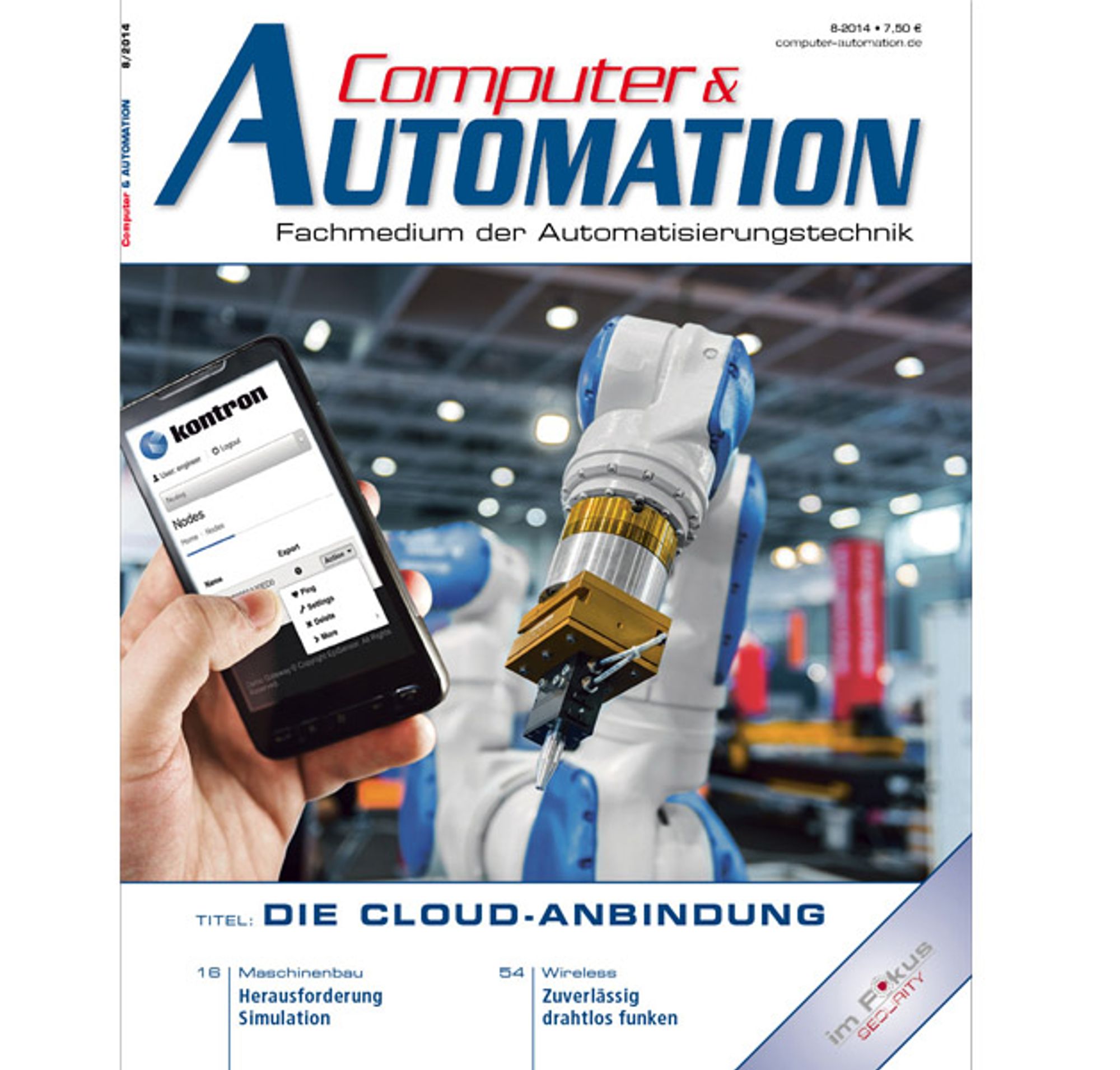Cover picture of the August 2014 issue of Computer&amp;AUTOMATION