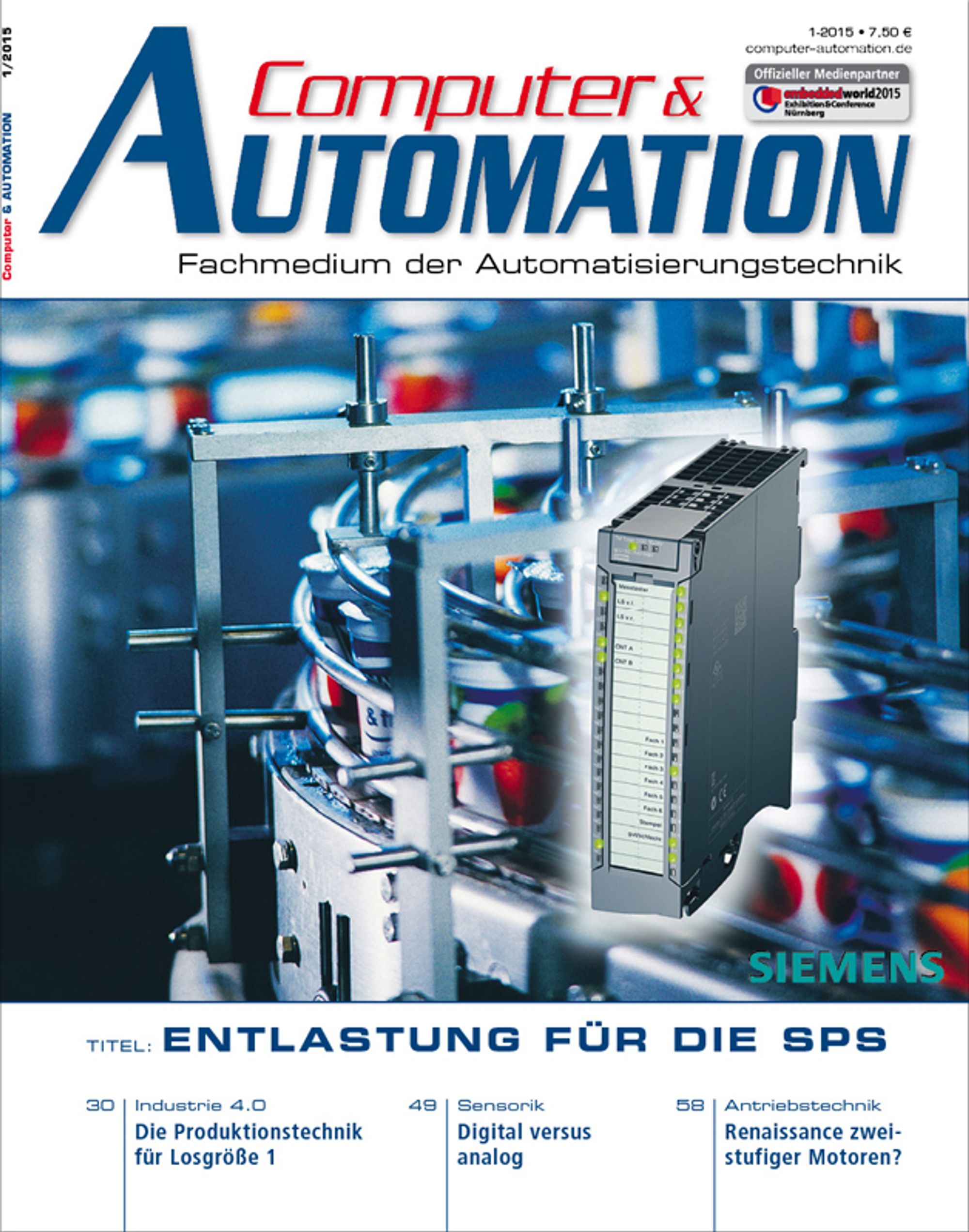 Cover picture of Computer&amp;AUTOMATION in January 2015